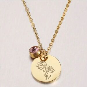 October Antique Gold Tone Birth Flower Charm Necklace NWT